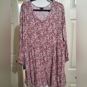 Torrid Long Sleeve Floral Print Skater Dress